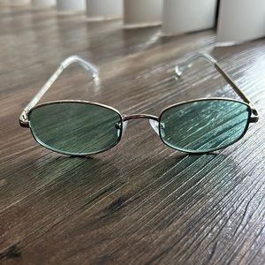 Retro blue/green tinted sunglasses